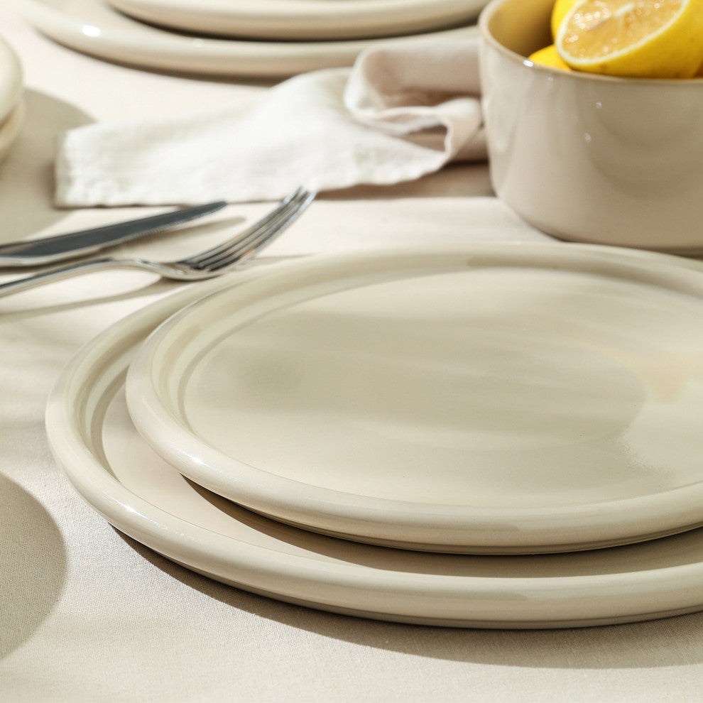 Stone Lain Eden Stoneware Salad Plate Set of 4, Beige