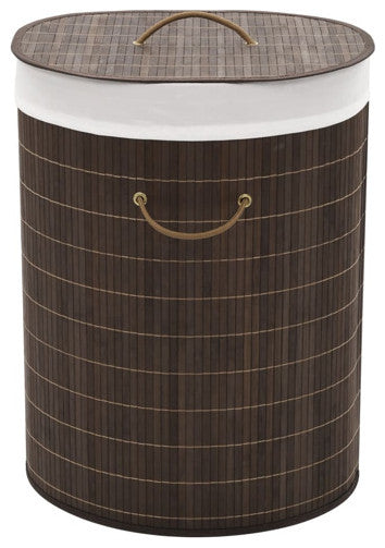 vidaXL Laundry Basket Laundry Hamper Dirty Clothes Basket Oval Dark Brown