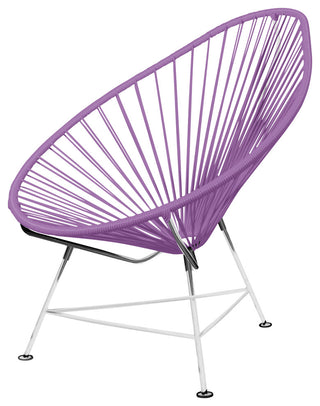 Junior Indoor/Outdoor Handmade Acapulco Chair, Orchid Weave, Chrome Frame