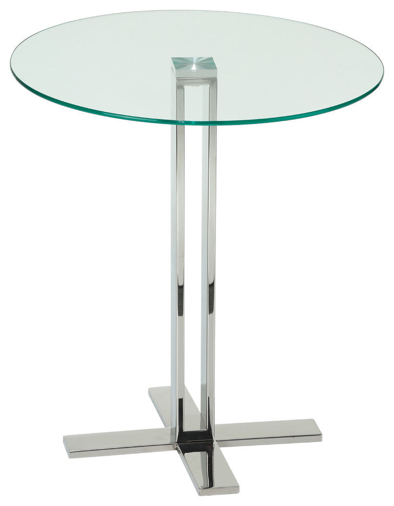 Solen Round Glass End Table