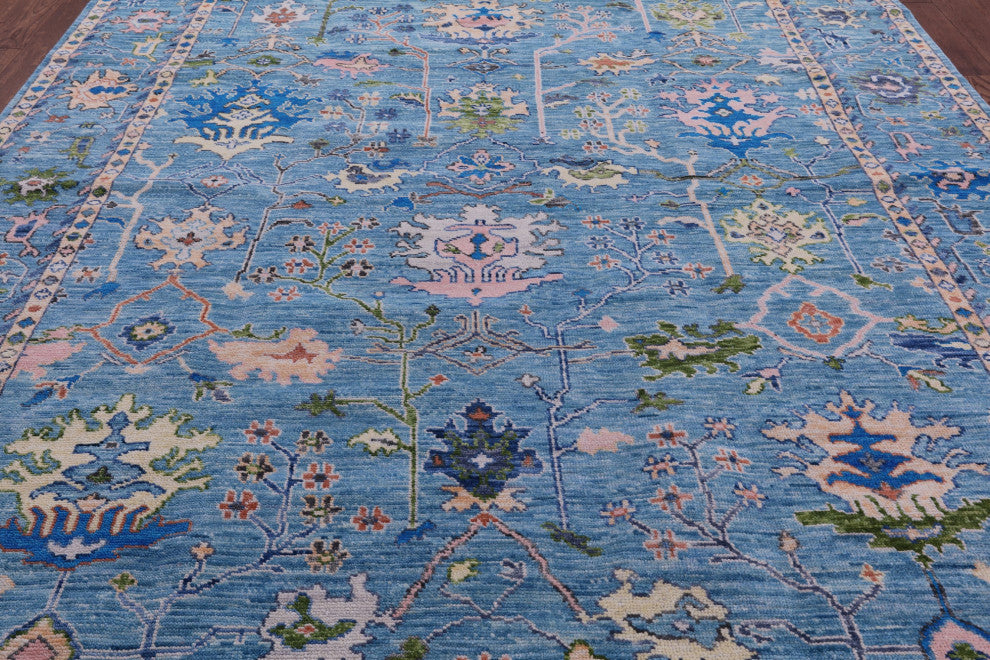 9' 4" X 12' 2" Hand Knotted Turkish Oushak Wool Rug - Q15675