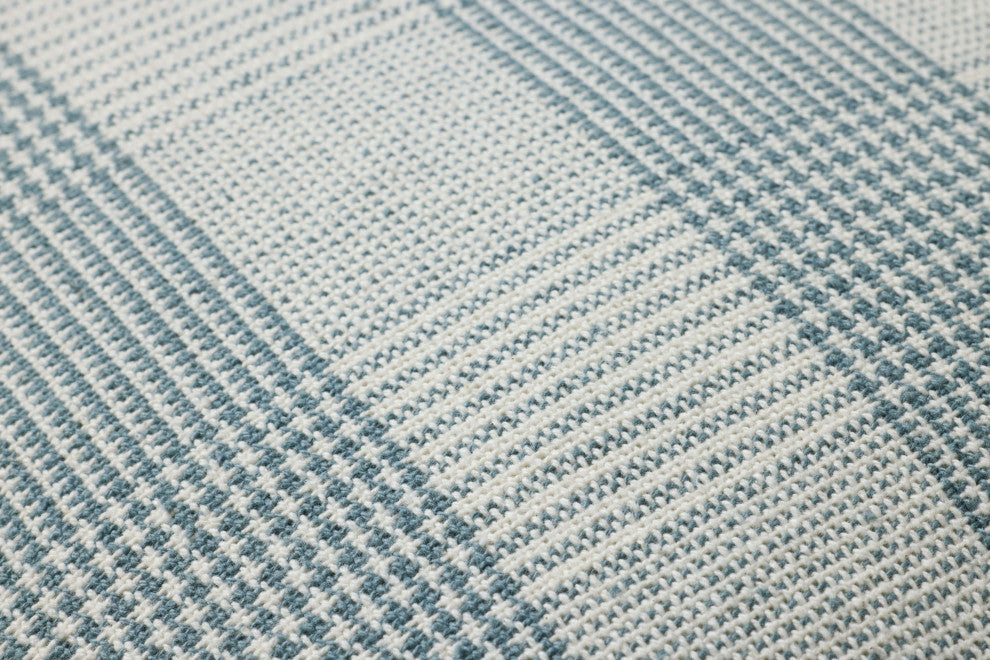 Chris Loves Julia x Loloi Auggie Blue / White 22'' x 22'' Cover, Poly Pillow