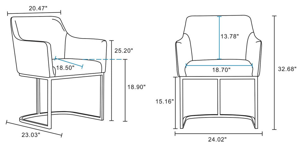 Manhattan Comfort Serena Dining Chair, Set of 8, Light Gray