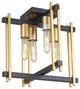 WAREHOUSE OF TIFFANY'S WSD008 Black & Gold 4-Light Open-Cage Metal Flush Mount