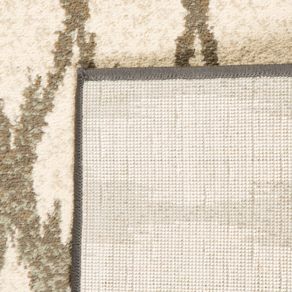Ivory Gray Light to Dark Geometric Indoor Runner Area Rug