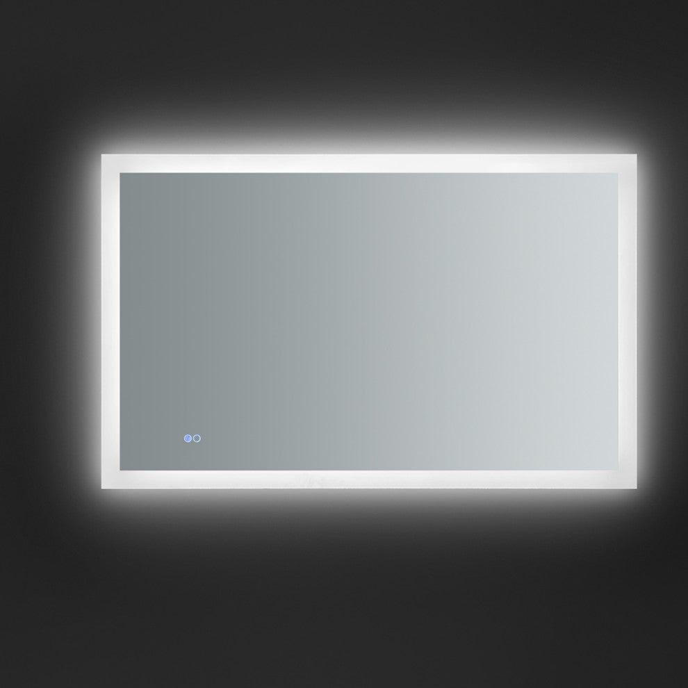 Angelo Bathroom Mirror With Halo Style LED Lighting and Defogger, 48"x30"