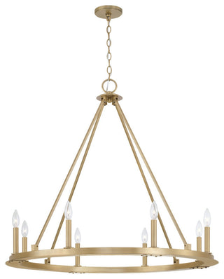 Pearson Eight Light Chandelier in Aged Brass