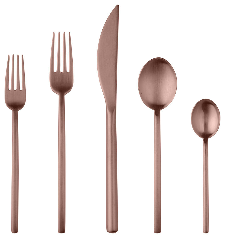 Due Flatware Set, Ice Bronze, 5 Pcs.