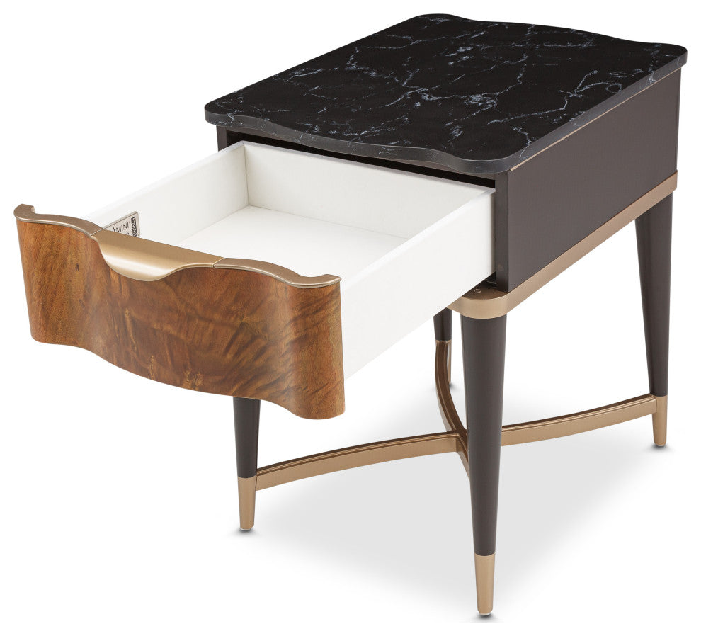 Malibu Crest End Table - Crotch Mahogany