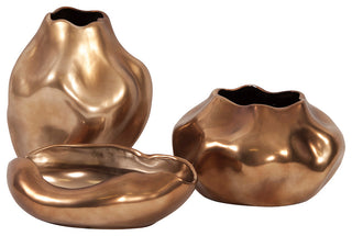 Matte Bronze Abstract Ceramic Bowl