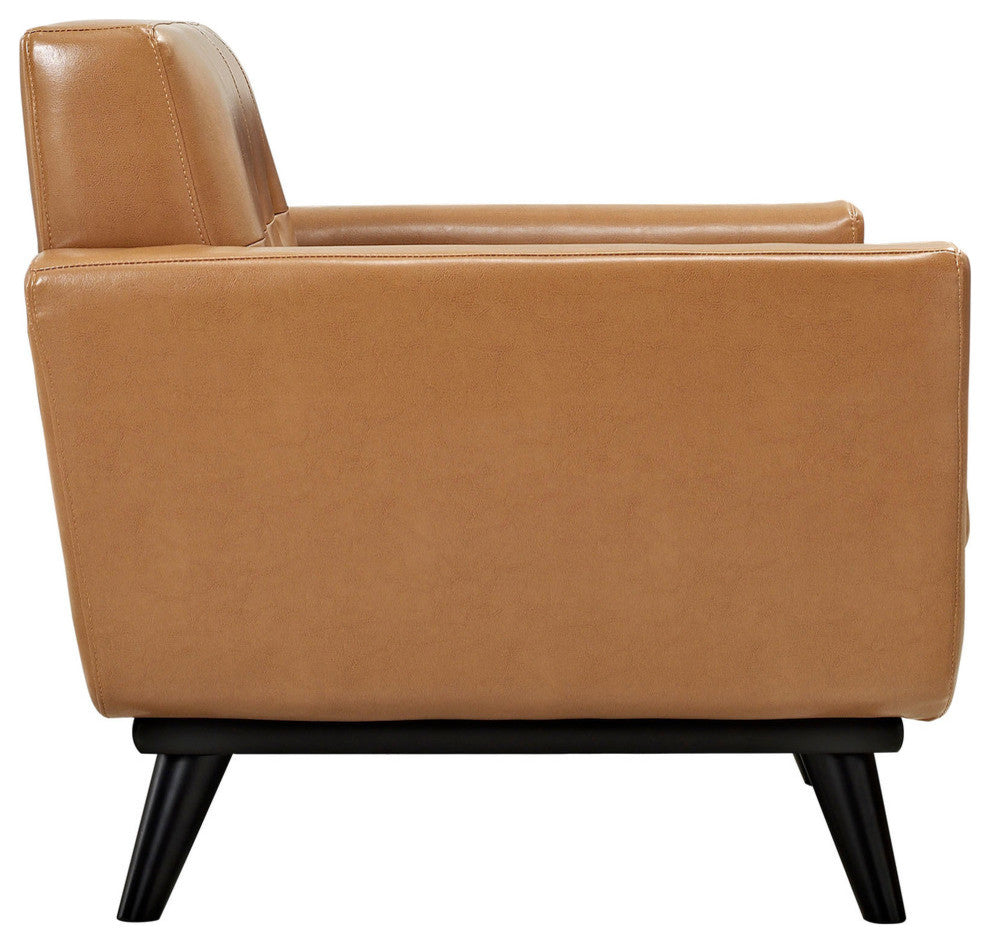 Modern Urban Contemporary 2-Piece Set Leather Living Room Set, Tan Leather