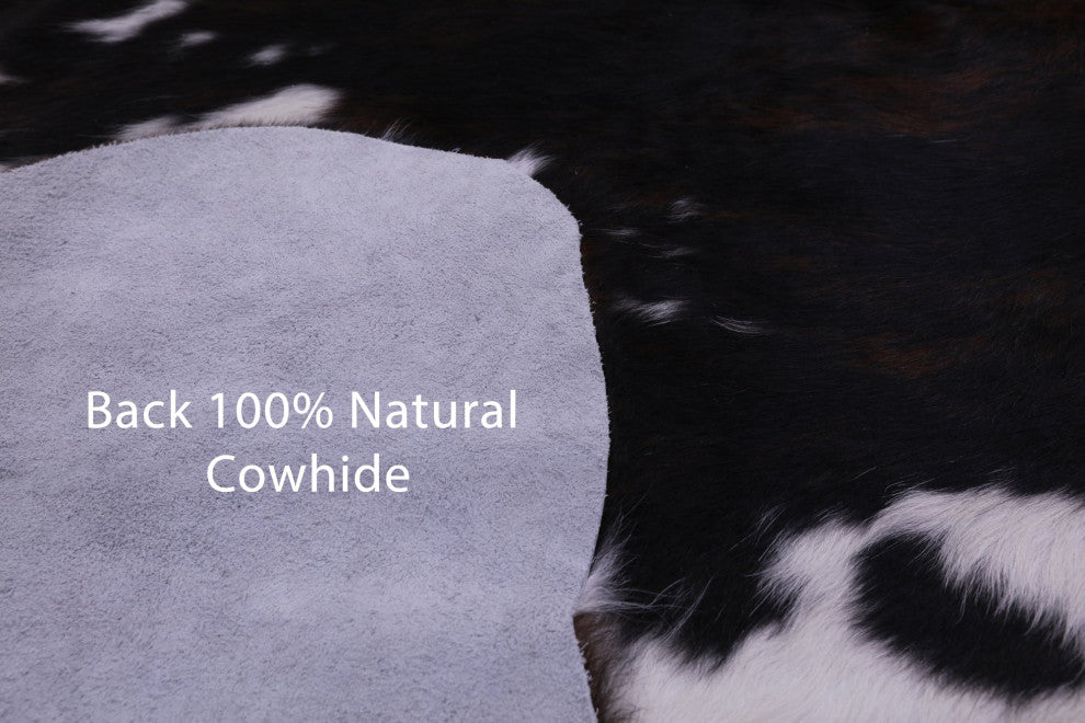 7' 0" X 6' 10" Tricolor Natural Cowhide Rug C2286