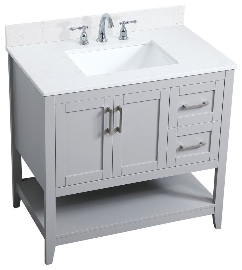 Elegant Decor Aubrey Bathroom Vanity Grey