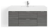 Boutique Bath Vanity, Vulcan Ash Gray, 48", Single Sink, Wall Mount