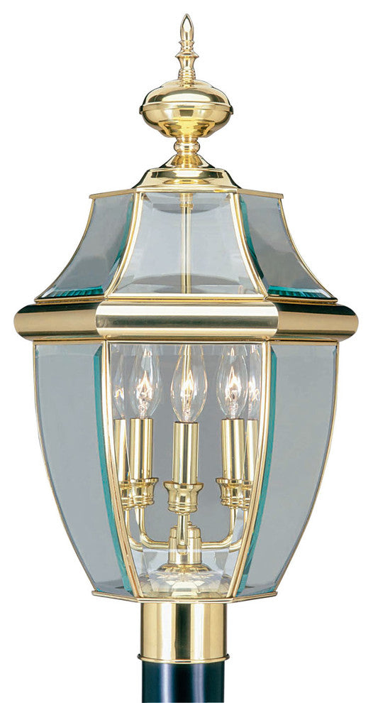 Monterey Outdoor Post Head, Polished Brass