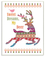Sweet Dreams My Deer Boho Graphic Art Wall Plaque