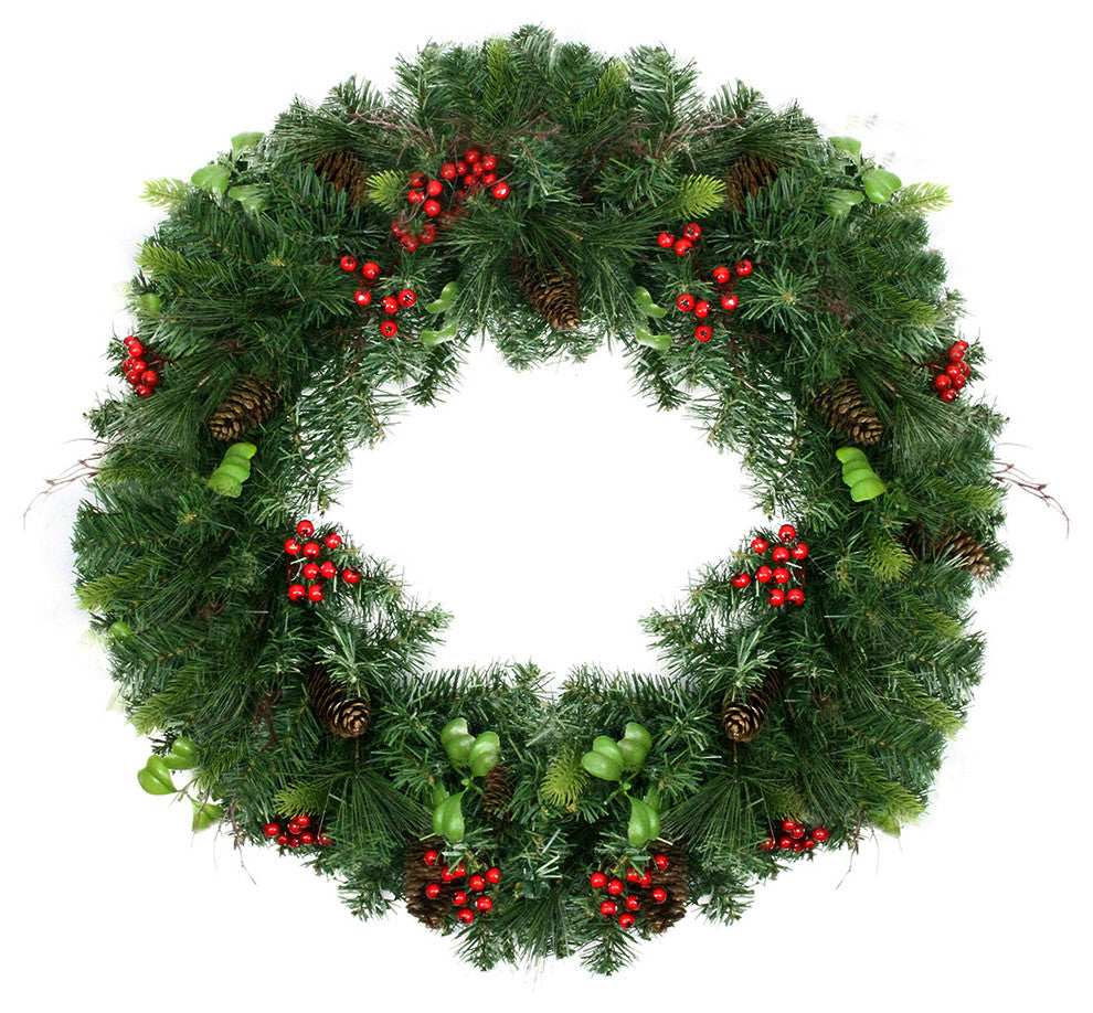 Pinecone With Berries Wreath