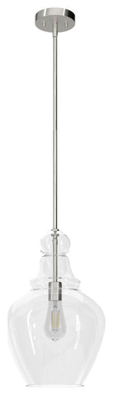 Hunter Maple Park Brushed Nickel 1 Light Pendant Ceiling Light