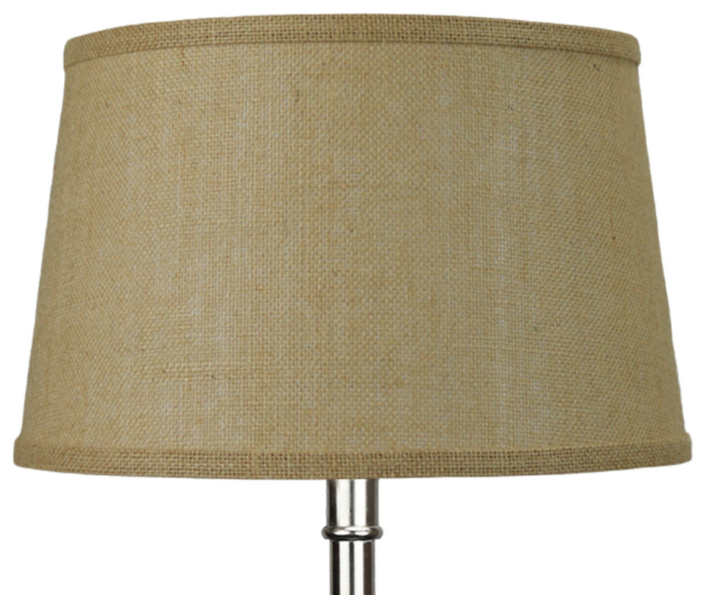 Fenchel Shades 11"x13"x8" Brass Spider Attachment, Empire Lamp Shade, Burlap Nat
