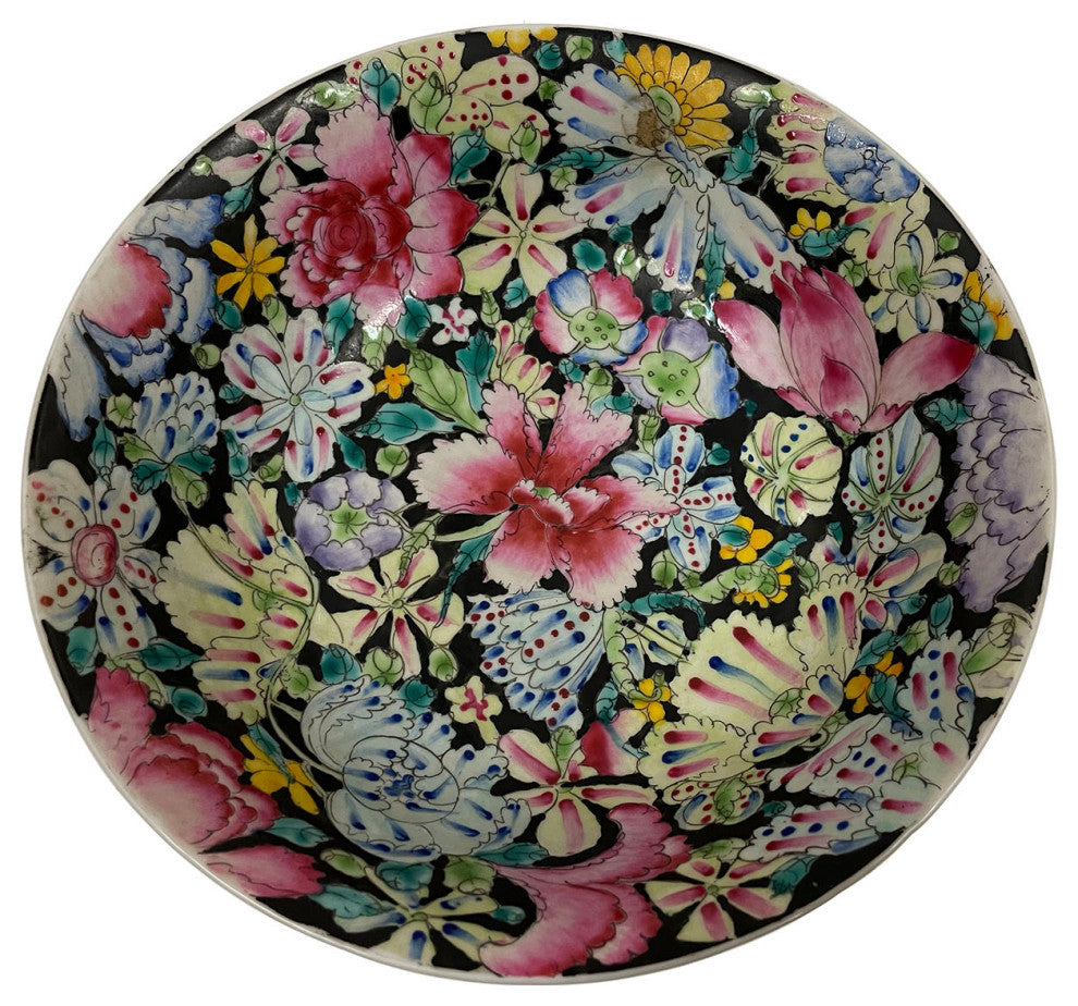 Consigned Antique Chinese Femille Rose Porcelain Bowl with Marks