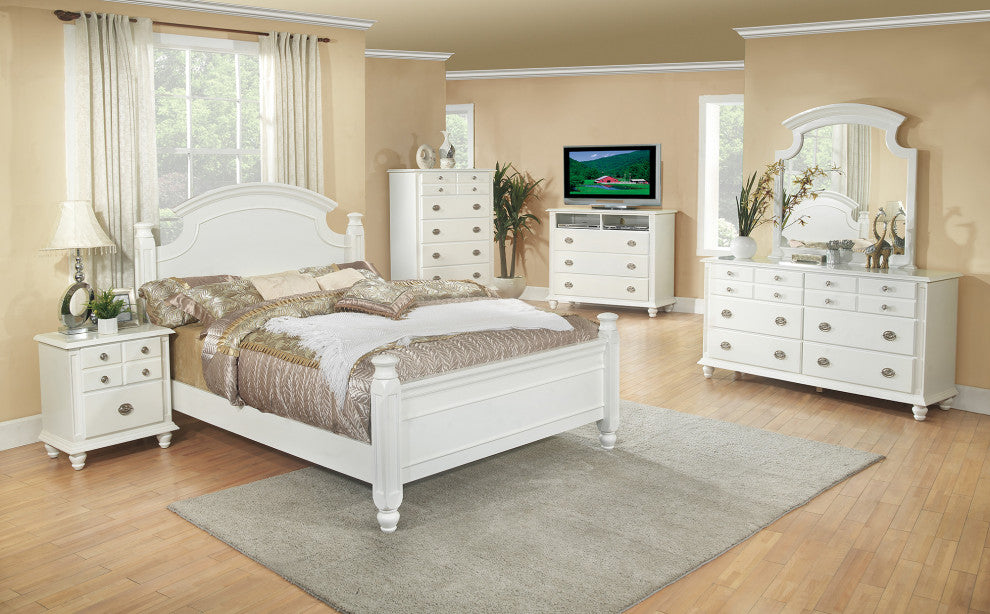 Summit White 5 Drawer Chest of Drawers, 37"x18"x53"