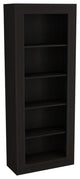 Poros Bookcase with 5 Open Shelves and Frame, Black