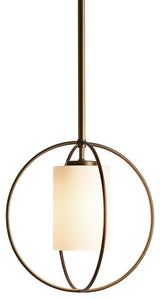Rhythm Mini Pendant, Dark Smoke Finish, Opal Glass