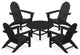 Vineyard 5-Piece Adirondack Chair Conversation Set, Black