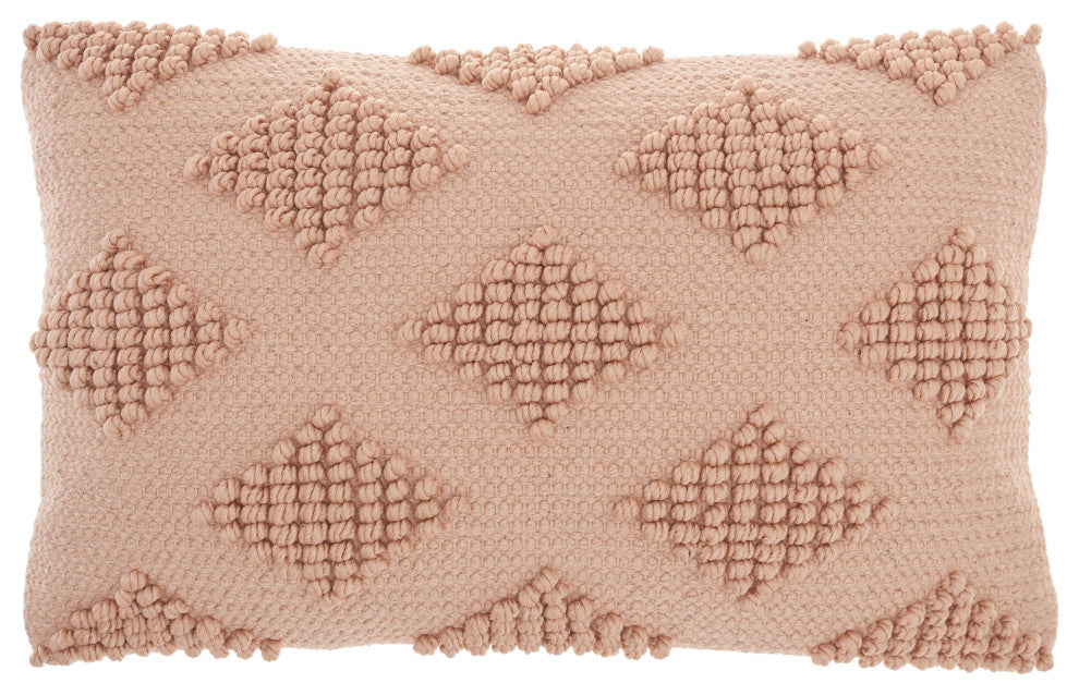 Mina Victory GC103 Throw Pillow, Blush, 12"X20"
