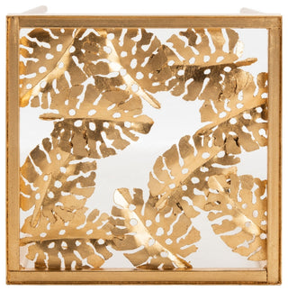 Safavieh Leilani Palm Leaf Side Table, Gold/Glass