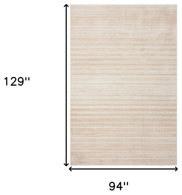 8' X 11' Beige Abstract Distressed Area Rug