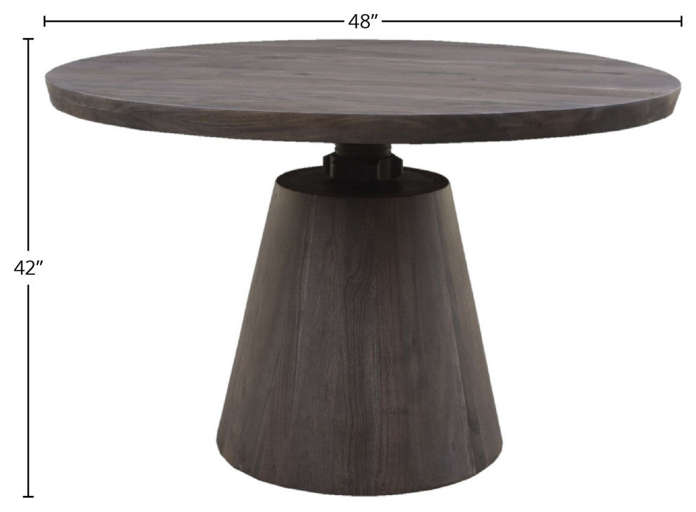 Bronx Crank Dining Table, Dark Brown