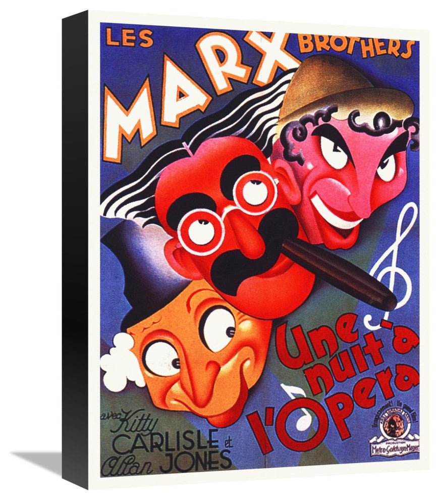 "Marx Brothers - French - A Night at the Opera 01" Canvas Giclee, 12"x16"