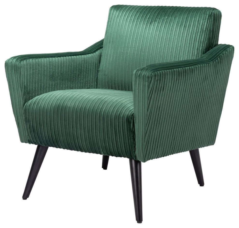 Accent Chair, Fabric, Wood, Green, Black, Living Lounge Cafe Lobby Hospitality