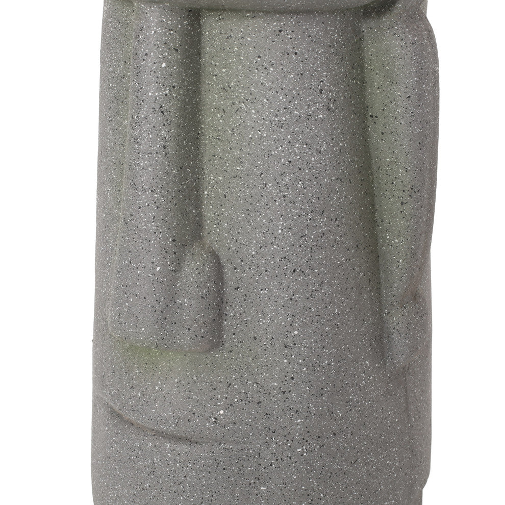 Harrod Outdoor Polynesian Decorative Planter, Stone Gray