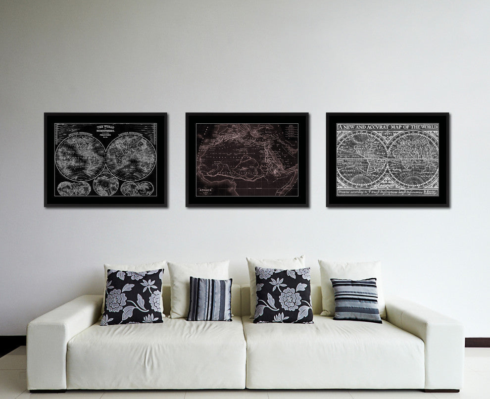 Ancient Africa Vintage Vivid Sepia Map Canvas, 28"x37"
