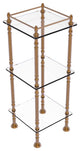 Three Tier Etagere with 14" x 14" Shelves, Brushed Bronze