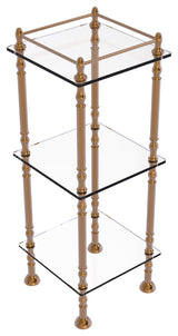 Three Tier Etagere with 14" x 14" Shelves, Brushed Bronze
