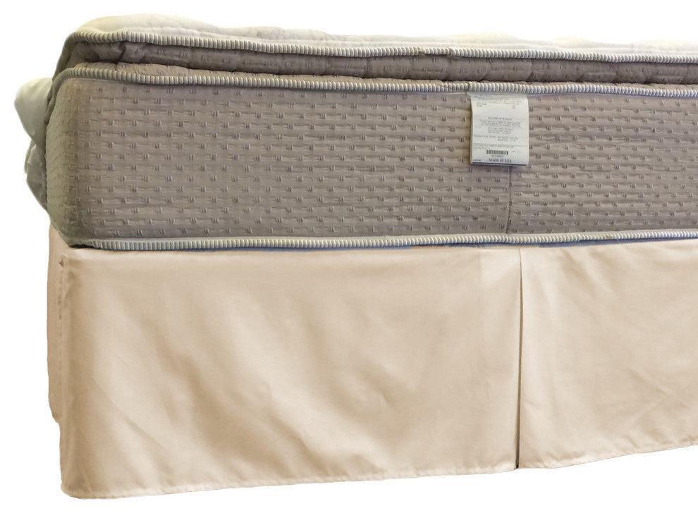Wrinkle-Free Cotton Blend Split Corner 15" Drop Bed Skirt, Ivory, Twin XL