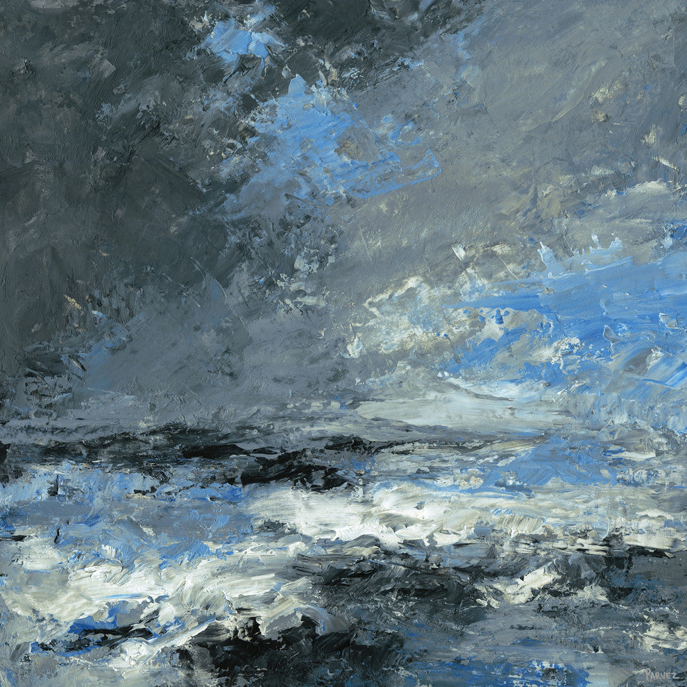 "Dark Stormy Clouds" Painting Print on Wrapped Canvas, 24"x24"