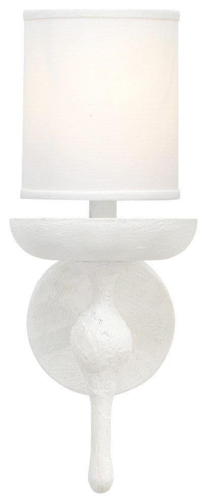 Concord Wall Sconce, Gray Plaster, White Plaster