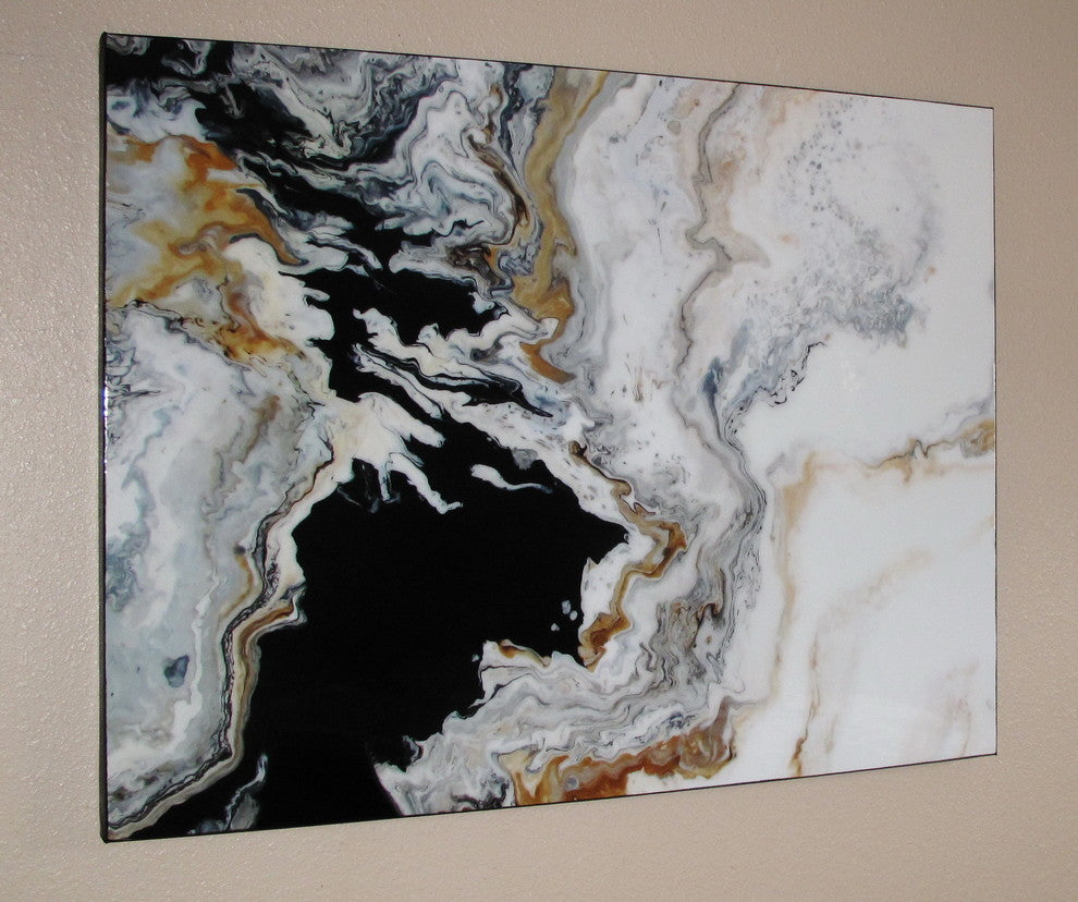 Contemporary Modern Resin Coated Painting Limited Edition 48"x36" "Tributary"