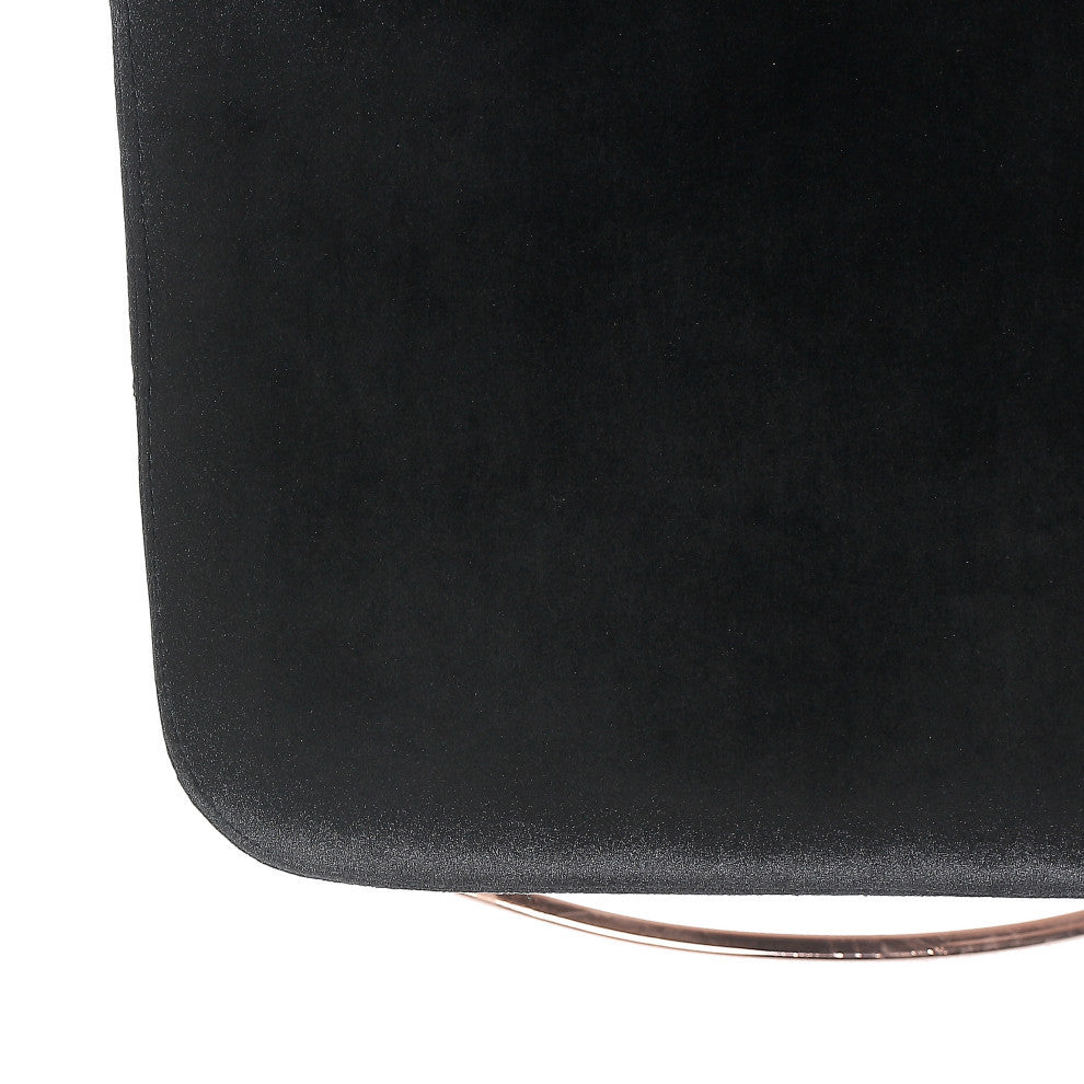 GDF Studio Rex Faux Snake Leather Brown Bar Stools, Set of 2, Black/Rose Gold