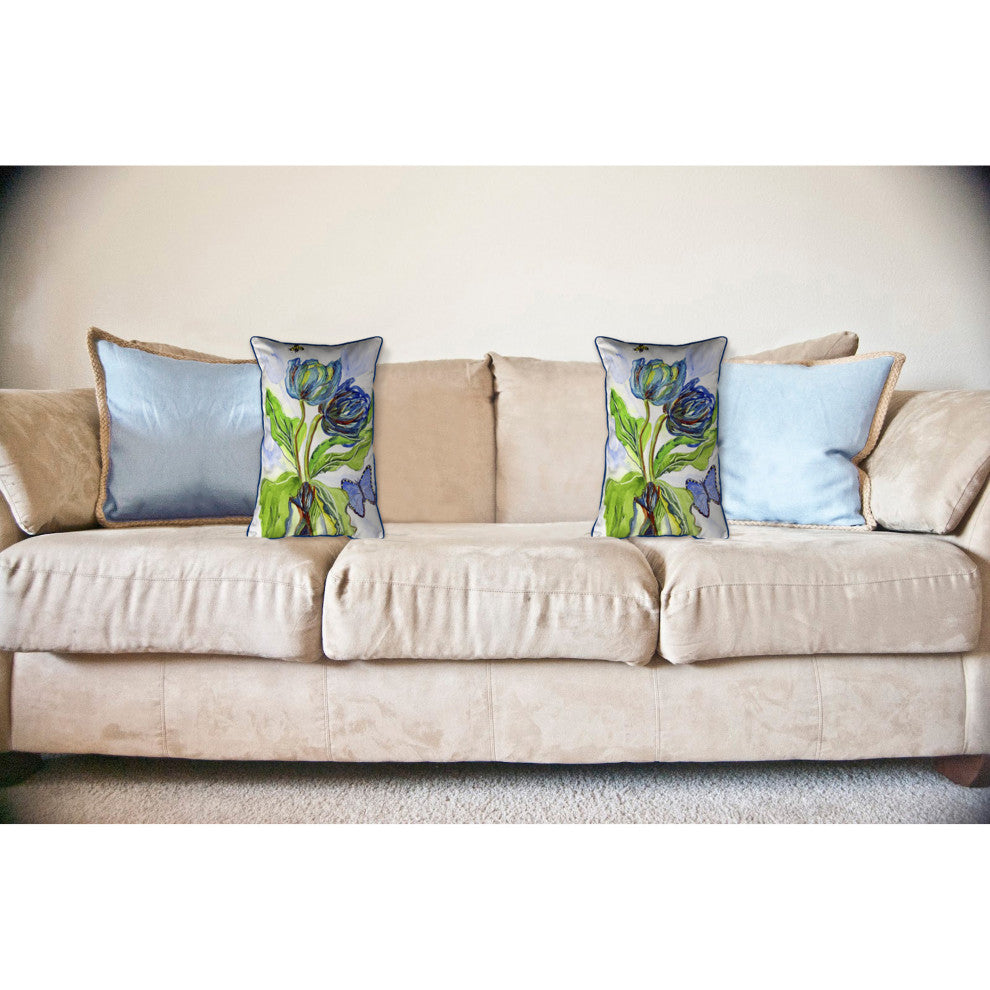 Tulips & Morpho Large Indoor/Outdoor Pillow 16x20