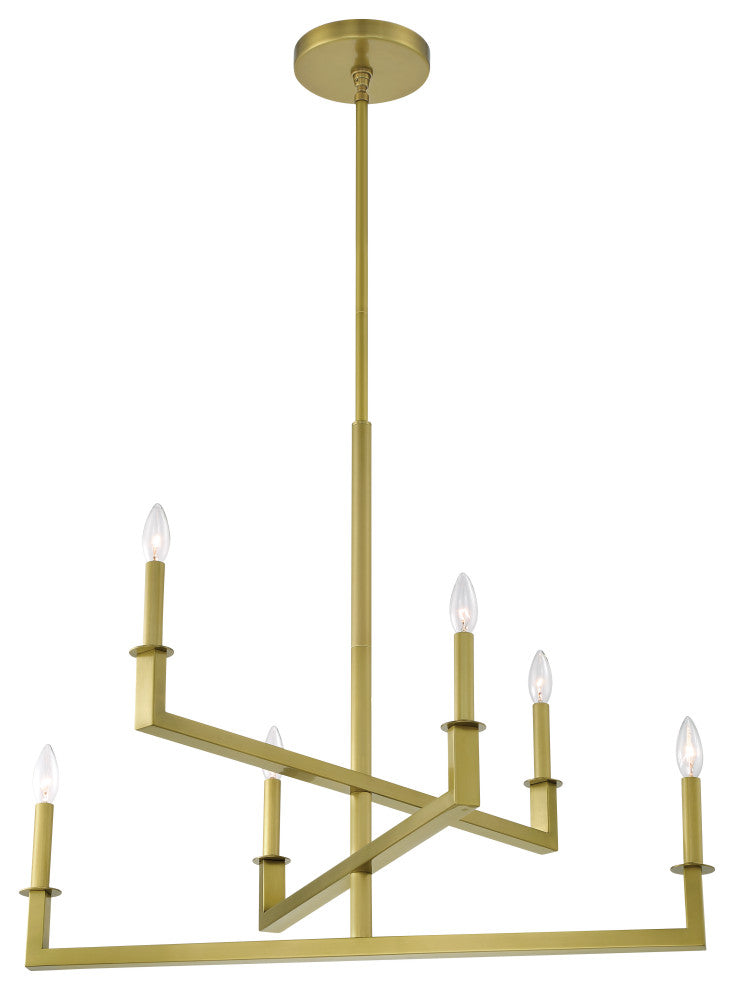 Crystorama DNT-6036-AG Dante 6-Light Aged Brass Chandelier