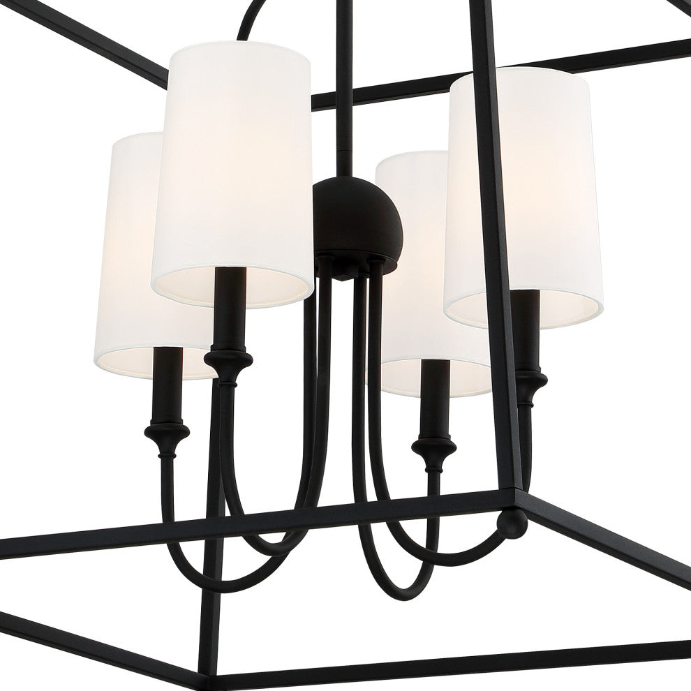 Libby Langdon for Crystorama Sylvan 4 Light Black Forged Chandelier