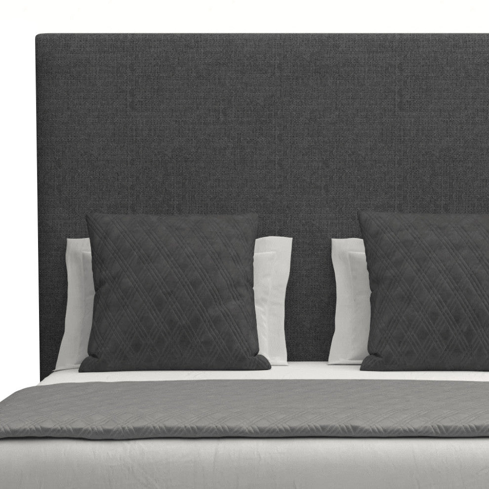 Nativa Interiors Moyra Plain Bed, Charcoal, Ca King, Headboard: Medium