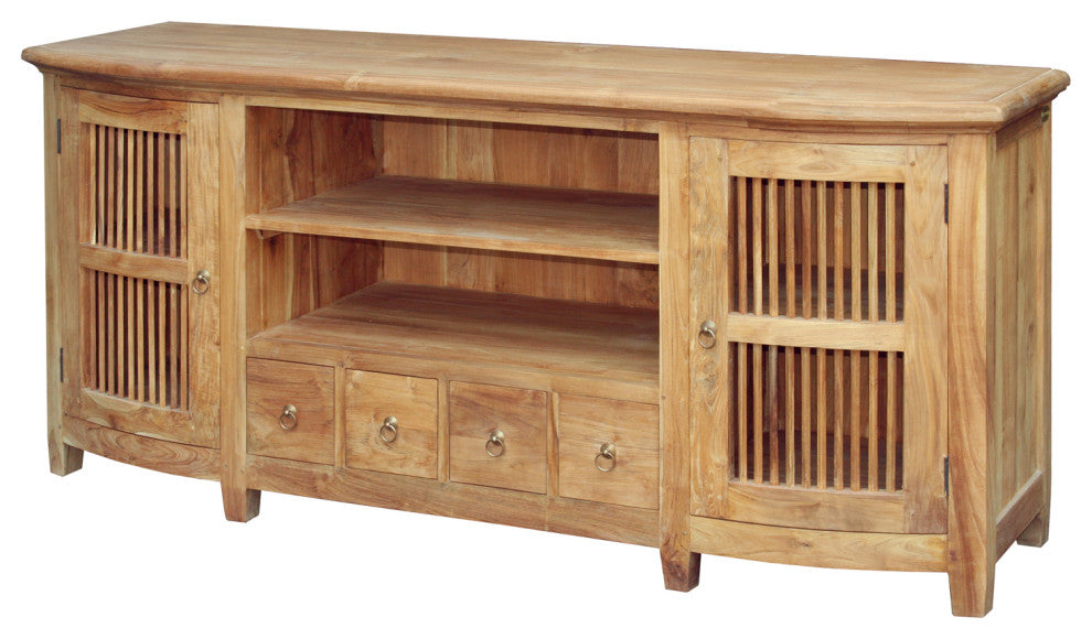 Waxed Teak Wood Belize Buffet / Entertainment Center