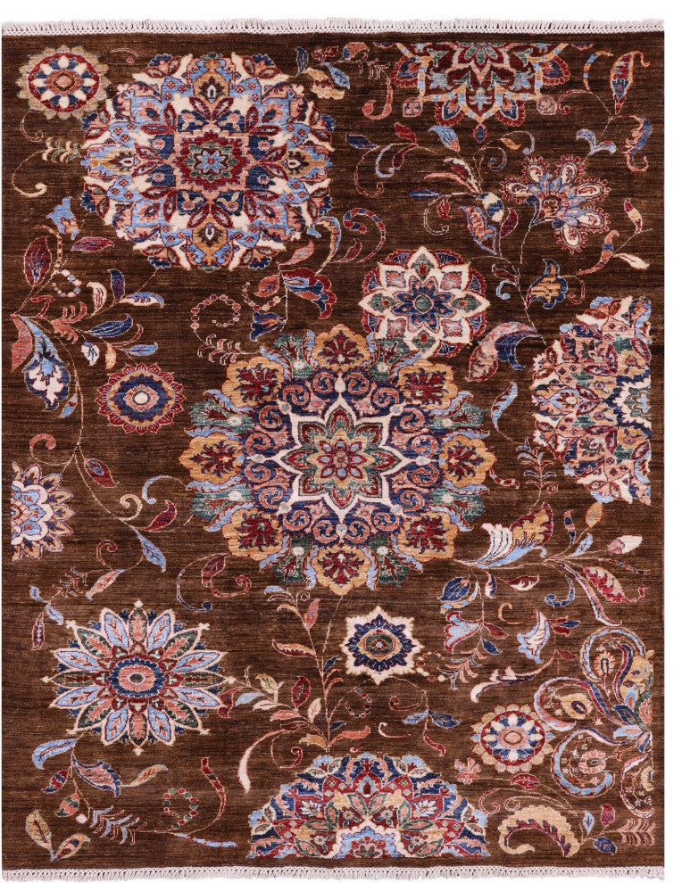 5' 8" X 7' 2" Persian Tabriz Hand Knotted Wool Rug Q11272