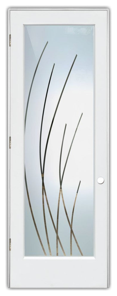 Interior Prehung Door or Interior Slab Door - Sleek Arcs - Primed - 28" x...